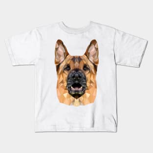 Low Poly Dog German Shepherd Pet German Style Kids T-Shirt